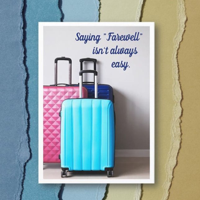 Carte d'accueil de message d'adieu (Créateur téléchargé)