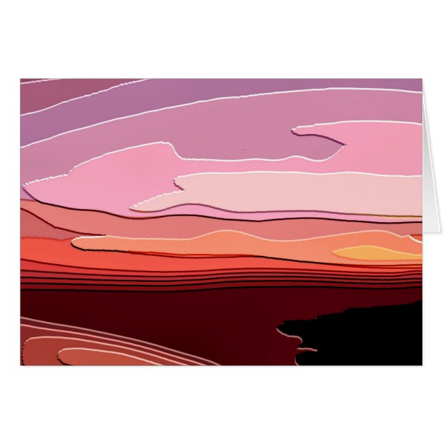 CARTE D'ACCUEIL DU COUCHER DE SOLEIL (Devant horizontal)