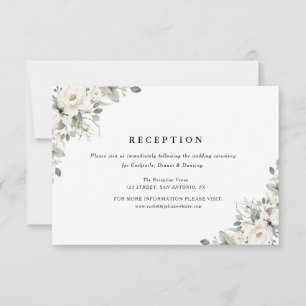 carte d'accueil mariage fleurie blanche