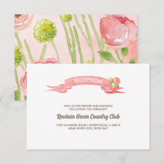 Carte d'accueil mariage rose Roses Aquarelle