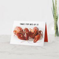 Carte d'accueil Merci de Crayfish Couple