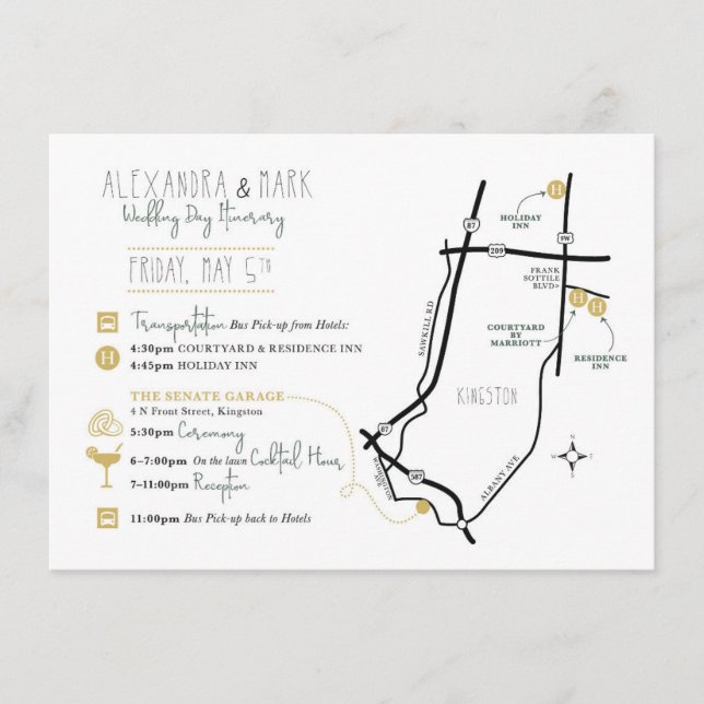 Carte d'accueil personnalisée pour ALEX & MARK (Devant)