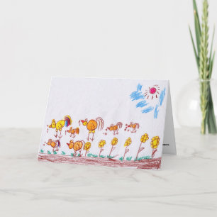 CARTE D'ACCUEIL : "Poulets" de Ma Theu (2e année)