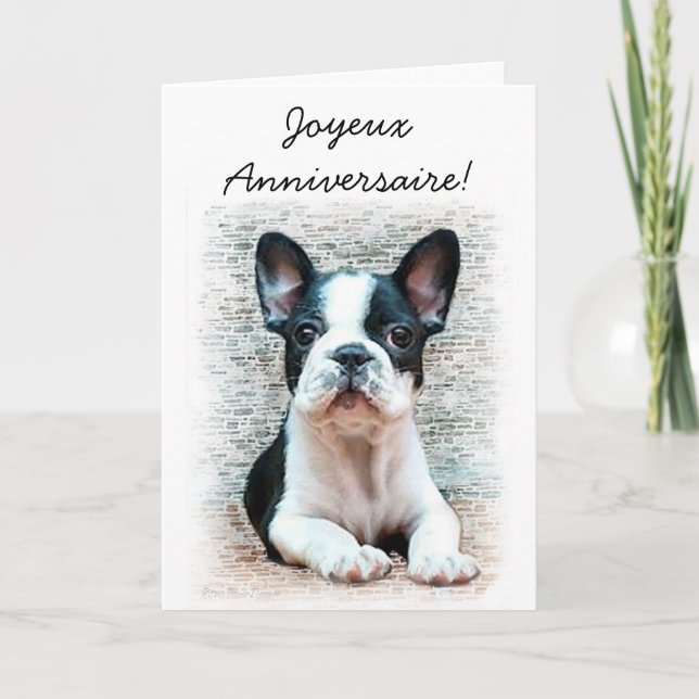 Carte d'accueil pour les Bulldogs de Joyeux Annive (Devant)