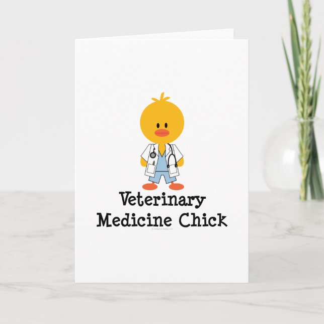 Carte d'accueil pour les poussins en médecine vété (Devant)