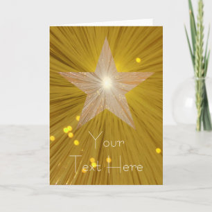 Carte d'accueil verticale Gold Star 'Your Text'