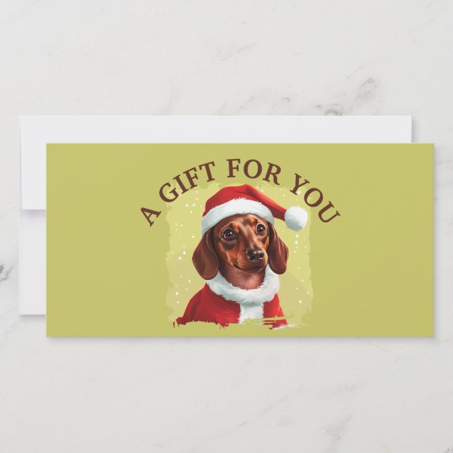 Carte Dachshund avec tenue du Père Noël - Noël 1 (Devant)
