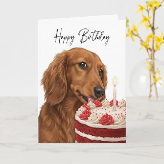 Carte Dachshund Birthday Cake Inspector