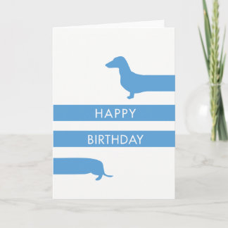 Carte Dachshund bleu drôle Joyeux anniversaire