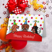 Dachshund Caricature pour l'anniversaire