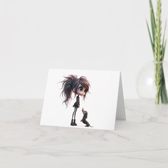 Carte Dachshund Cheer Up Animée (Devant)