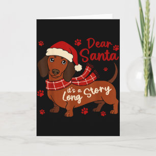 Carte Dachshund Chien Cher Père Noël C'est Une Longue Hi