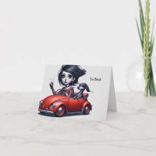 Carte Dachshund convertible gothique