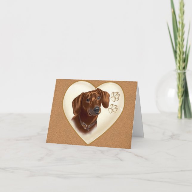 Carte Dachshund Dog Note, Cartes de remerciement (Devant)