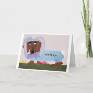 Carte Dachshund Easter Bunny Card