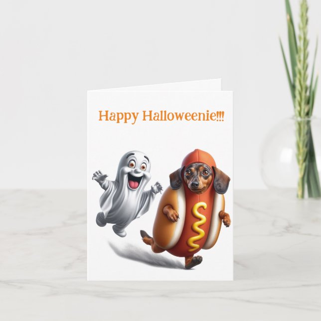 Carte Dachshund Halloweenie (Devant)