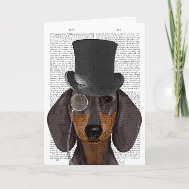 Carte Dachshund, Hound et Casquette (Devant)