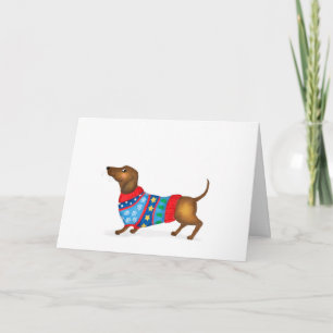 Carte dachshund Noël