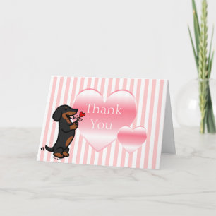 Carte Dachshund noir et tan lisse