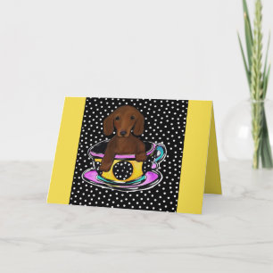 Carte Dachshund rouge