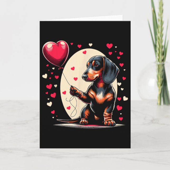 Carte Dachshund Saint-Valentin Propriétaire de chien de  (Devant)