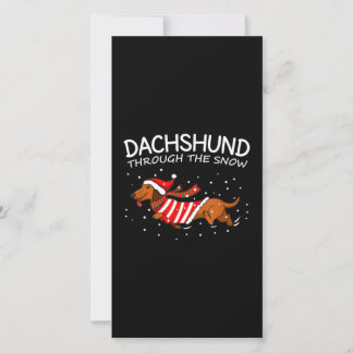 Carte Dachshund Through The Snow Funny Dog Christmas