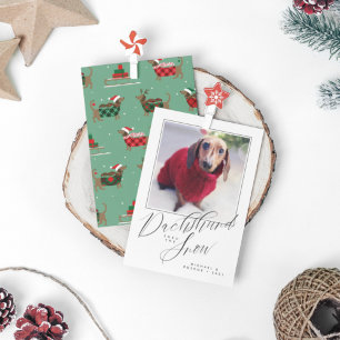 Carte DACHSHUND THRU THE SNOW Ajouter votre photo