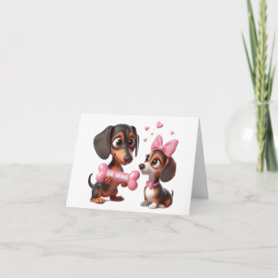Carte Dachshund Valentine Animée