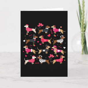 Carte Dachshund Wiener Dans Une Robe De Chien Coeurs Bon