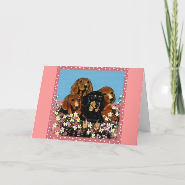 Carte Dachshunds de la fête des mères (Devant)