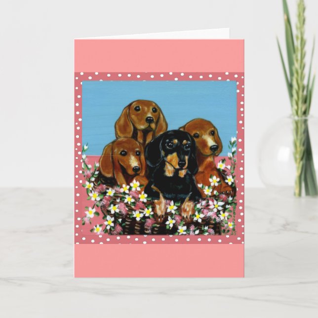 Carte Dachshunds de la fête des mères (Devant)