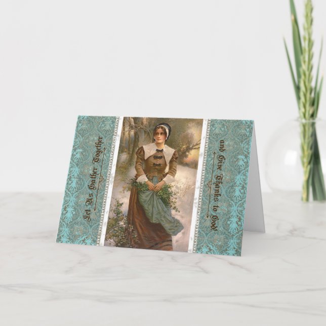 Carte d'action de grâce Peinture de la femme de pè (Devant)