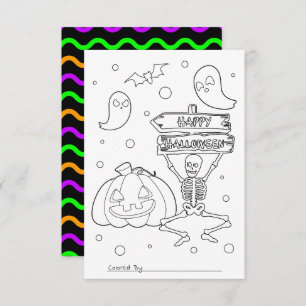 Carte d'activité Color Me Kids Halloween Coloratio