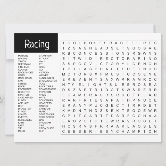 Carte d'activités sportives à thème (Devant)