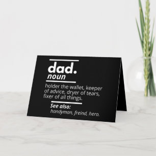 Carte Dad Dictionary Definition - Funny Fathers Day Gift