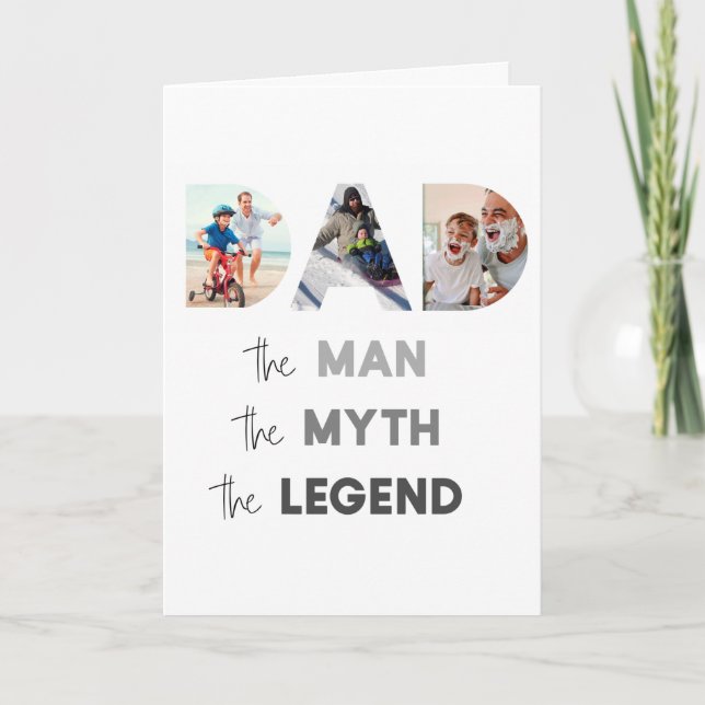 Carte DAD Lettres photo Homme Mythe Légende Salutation (Devant)