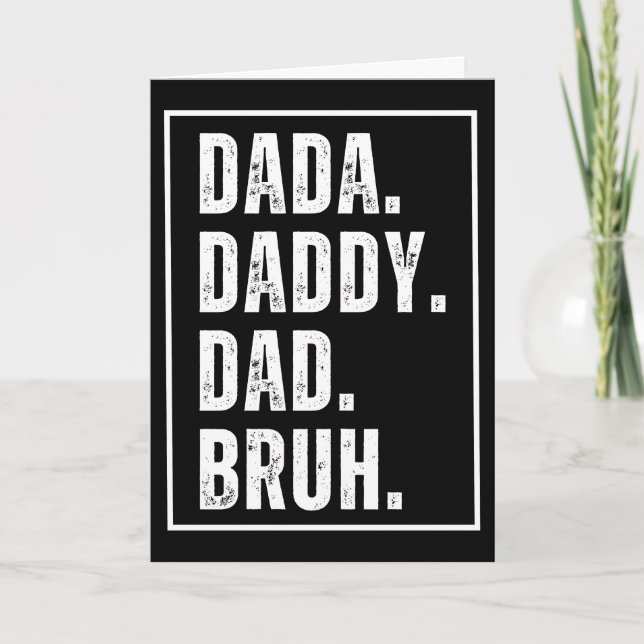 Carte Dada Daddy Papa Bruh rétro en détresse Fête des pè (Devant)