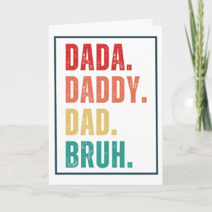 Carte Dada Papa Papa Bruh en détresse rétro Fête des Pèr