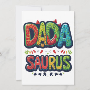 Carte DADA SAURUS - Fun Dinosaur Papa Fête