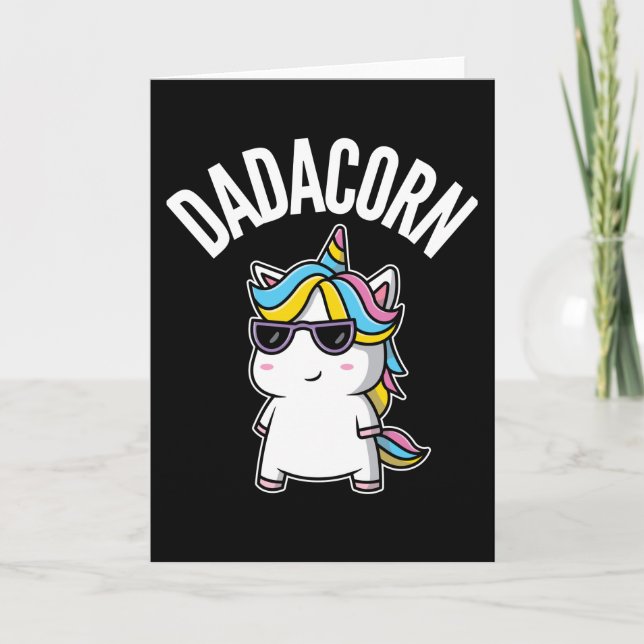 Carte Dadacorn Licorne Papa Dabbing Arc-en-ciel Fête des (Devant)