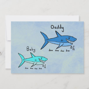 Carte Daddy Shark et Baby Shark Fête des Pères amusante