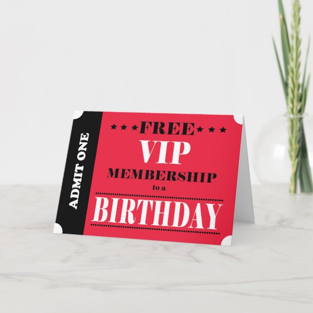 Carte d'adhésion d'anniversaire de VIP (Devant)