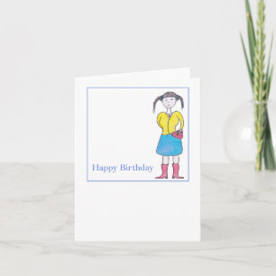 Carte d'Ado d'anniversaire intelligente fille