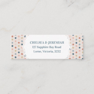 Carte d'adresse personnalisée Rustic Pastel Polka