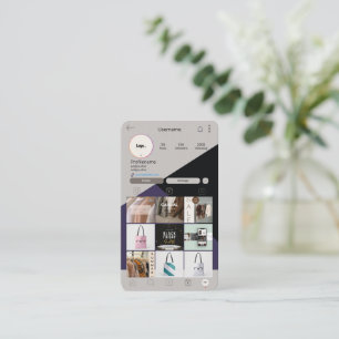 Carte d'affaires verte Instagram Carte de visite Q