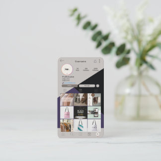 Carte d'affaires verte Instagram Carte de visite Q