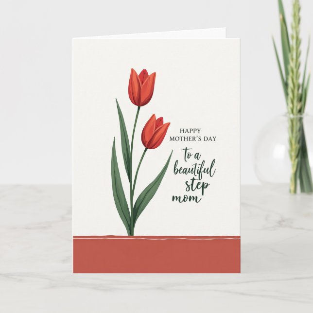Carte d'affection Tulipe rayée (Devant)