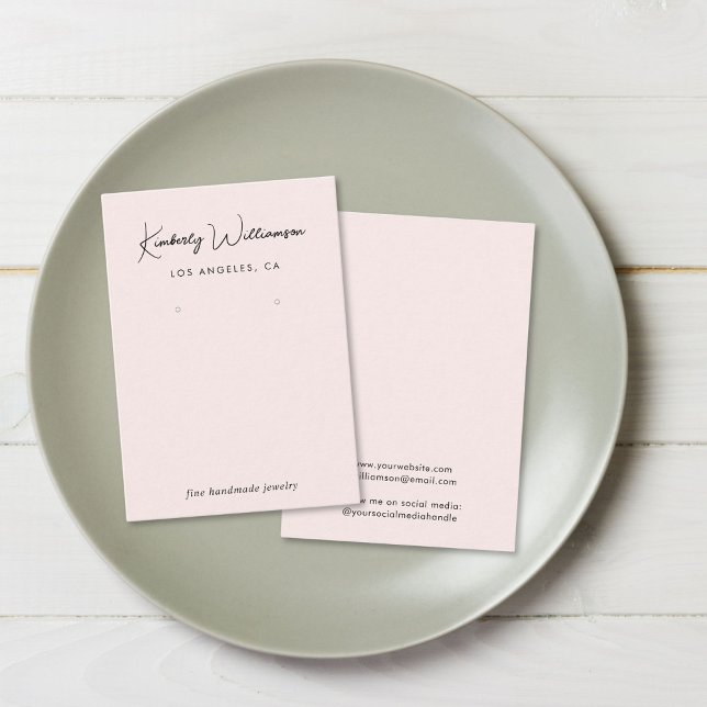 Carte d'affichage à bijoux rose chic (Empower your name in our signature script as your logo and brand identity)