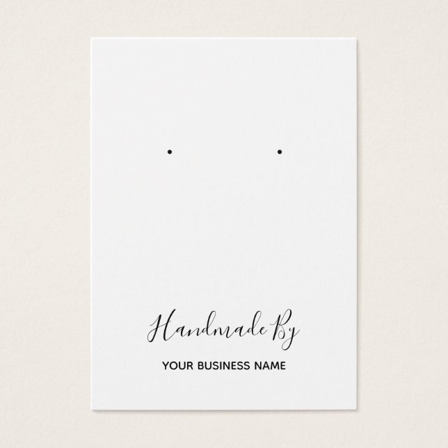 Carte d'affichage à oreille "Fabriquée à la main" (Devant)