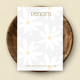 Carte d'affichage à oreille florale mignonne gris 